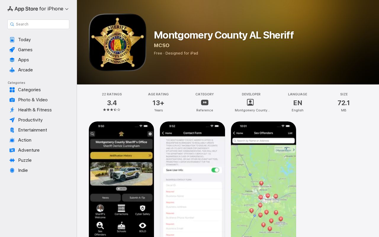 Montgomery County sheriff app for inmate search and recent arrests