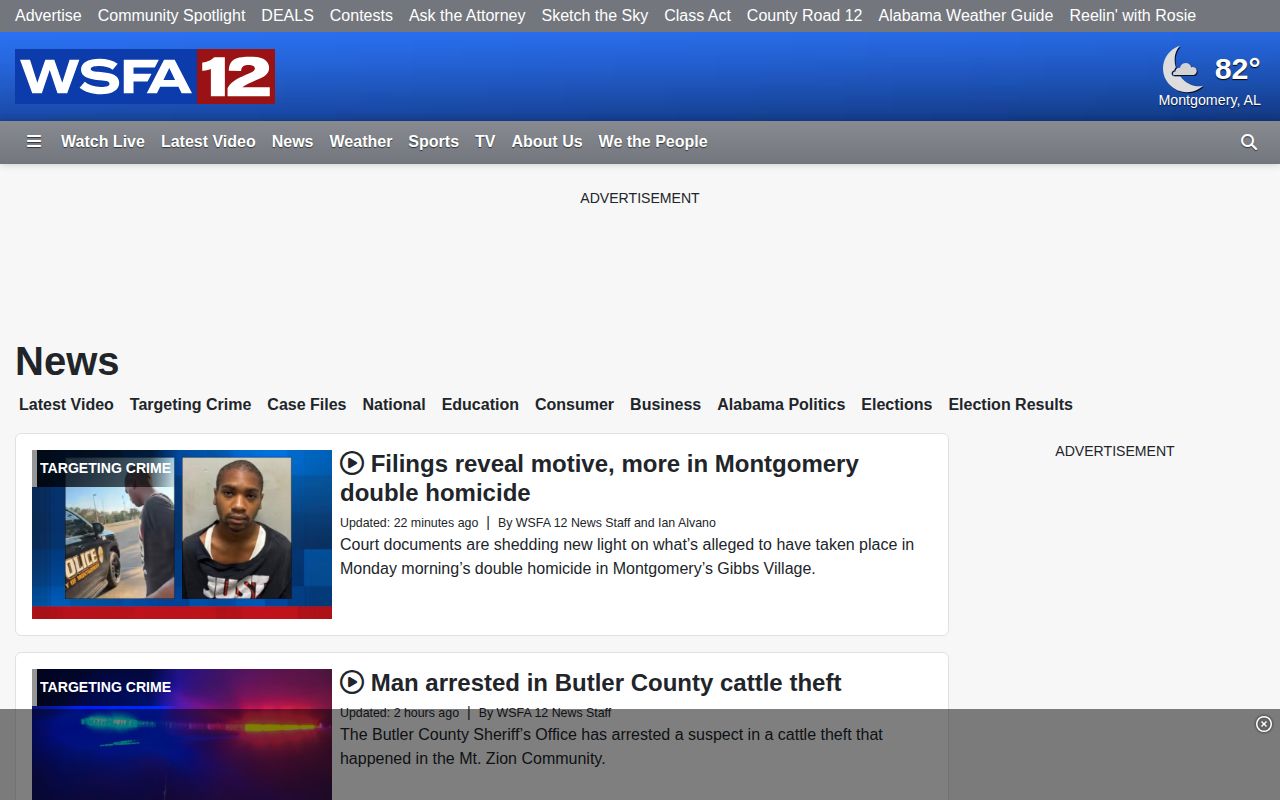 WSFA Montgomery County crime news used as secondary arrest-report context