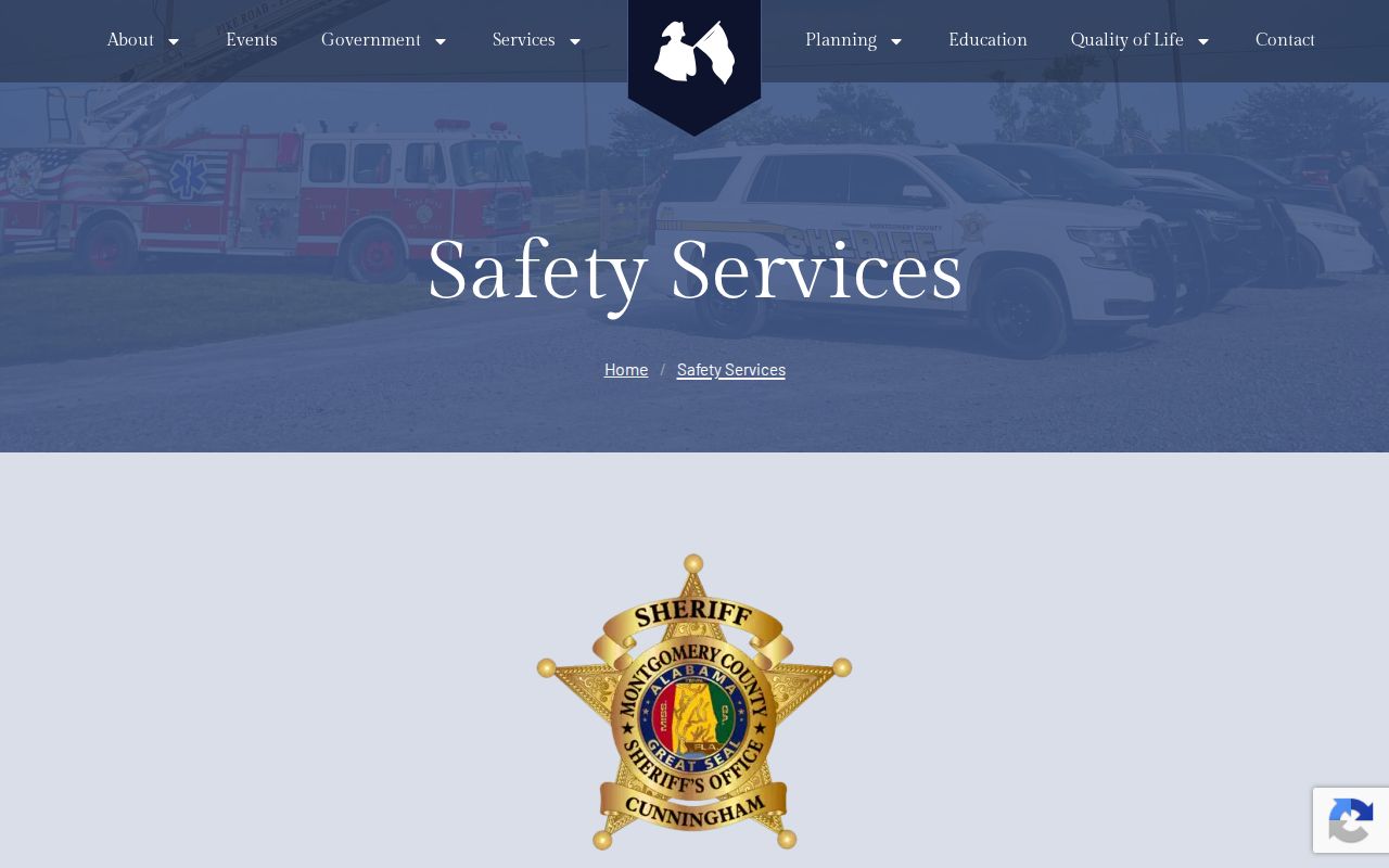 Pike Road arrest records source showing Montgomery County Sheriff contracted public safety services